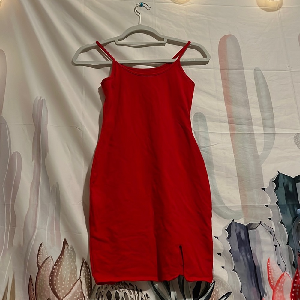 red mini dress